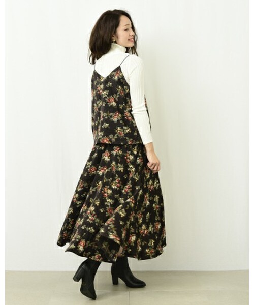 INTERPLANET（インタープラネット）の「ROSEPt 2WAYキャミソール（キャミソール・レディース・ブラック/ブラウン・FREE）」の6枚目の写真