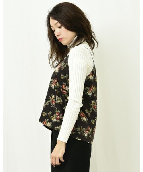 INTERPLANET（インタープラネット）の「ROSEPt 2WAYキャミソール（キャミソール・レディース・ブラック/ブラウン・FREE）」の7枚目の写真