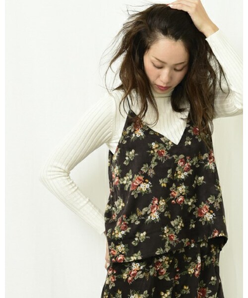 INTERPLANET（インタープラネット）の「ROSEPt 2WAYキャミソール（キャミソール・レディース・ブラック/ブラウン・FREE）」の3枚目の写真