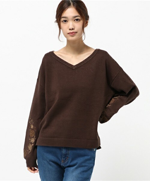 archives（アルシーヴ）の「カシミアタッチプルオーバー（ニット/セーター・レディース・オフホワイト/ブラウン/ネイビー・MEDIUM）」の8枚目の写真