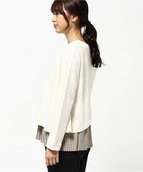 Bou Jeloud(ブージュルード)の「スカーフ付チュニック・インナー3点セット(Tシャツ/カットソー・レディース・オフホワイト/ネイビー/オレンジ・38)」の5枚目の写真