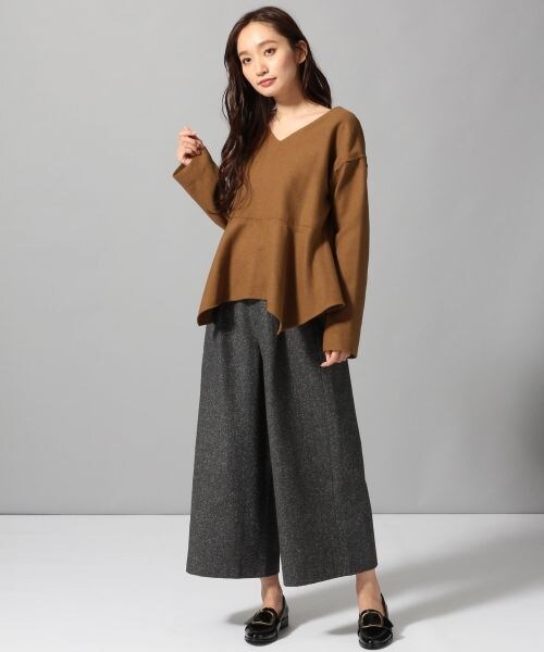 JEANASIS（ジーナシス）の「サージワイドパンツ（パンツ・オフホワイト()/ブラック()/ベージュ()・FREE）」の15枚目の写真