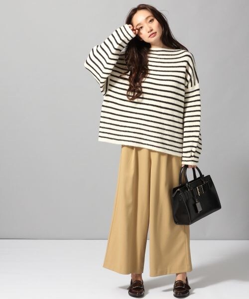 JEANASIS（ジーナシス）の「サージワイドパンツ（パンツ・オフホワイト()/ブラック()/ベージュ()・FREE）」の14枚目の写真