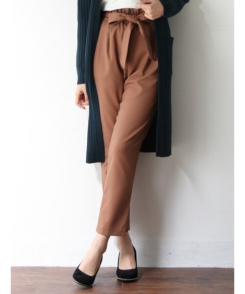 Honeys（ハニーズ）の「テーパードパンツ（パンツ・スキニー・レディース・クロ/コンストライプ/キャメル/クロチェック/グレンチェック・Ｍ/Ｌ）」の4枚目の写真