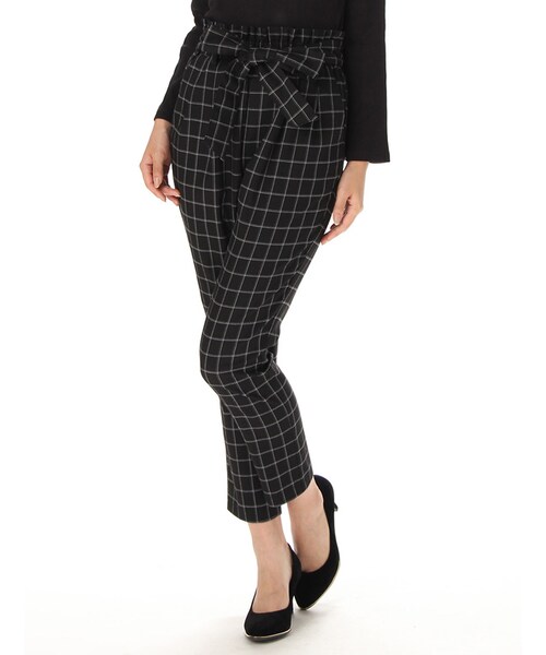 Honeys（ハニーズ）の「テーパードパンツ（パンツ・スキニー・レディース・クロ/コンストライプ/キャメル/クロチェック/グレンチェック・Ｍ/Ｌ）」の3枚目の写真