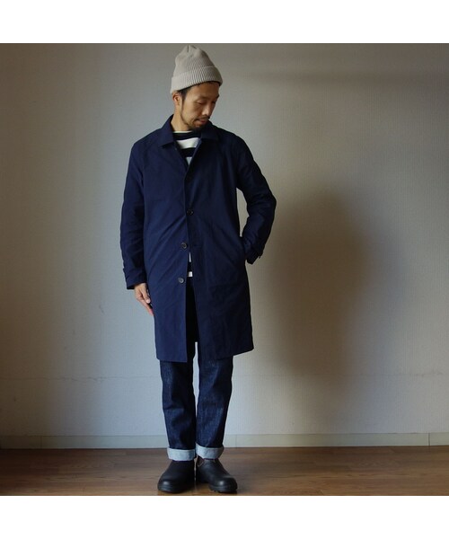 Audience（オーディエンス）の「【完売御礼】Audience オーディエンス  ヴィンテージナイロンオックス ステンカラーコート NVY ネイビー（ステンカラーコート・メンズ・その他）」の3枚目の写真