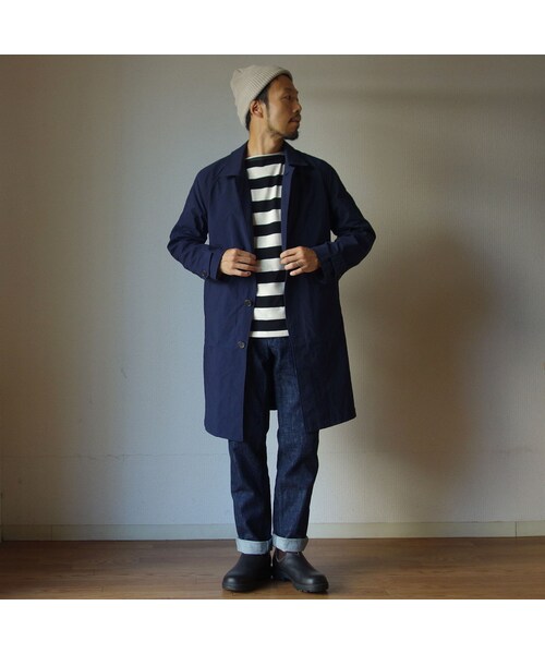Audience（オーディエンス）の「【完売御礼】Audience オーディエンス  ヴィンテージナイロンオックス ステンカラーコート NVY ネイビー（ステンカラーコート・メンズ・その他）」の2枚目の写真