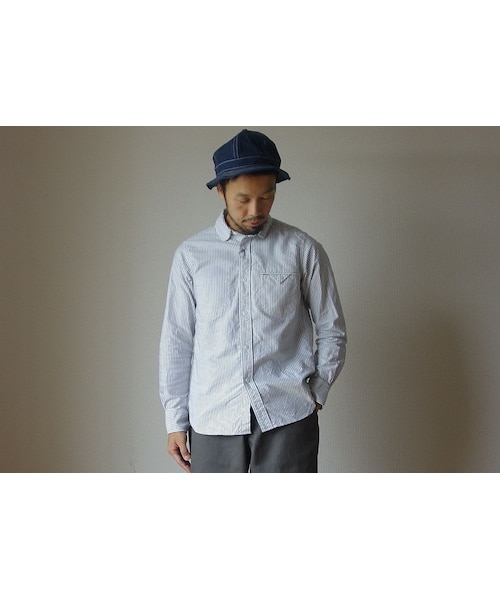 Ordinary fits（オーディナリーフィッツ）の「【ラスト1点！】Ordinaryfits オーディナリーフィッツ OM-S001 インビシブルシャツ 隠しボタンダウンシャツ STRIPE ストライプ（シャツ/ブラウス・メンズ・その他）」の2枚目の写真