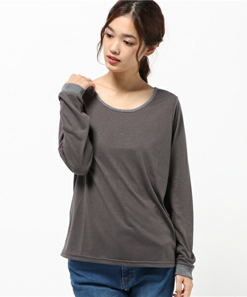 archives（アルシーヴ）の「ラメテレコクループルオーバー（Tシャツ/カットソー・レディース・オフホワイト/ブラック/チャコールグレー/グレー系その他/ネイビー・MEDIUM）」の3枚目の写真