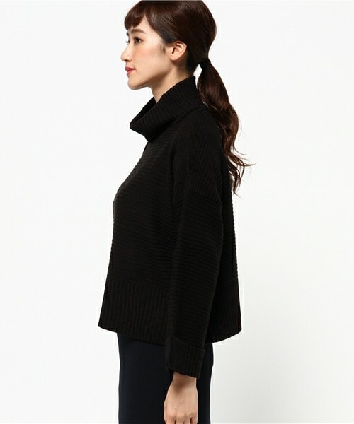 archives（アルシーヴ）の「度違いタートルプルオーバー（ニット/セーター・レディース・ブラック/ダークブラウン/ベージュ・MEDIUM）」の5枚目の写真