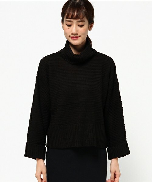 archives（アルシーヴ）の「度違いタートルプルオーバー（ニット/セーター・レディース・ブラック/ダークブラウン/ベージュ・MEDIUM）」の4枚目の写真