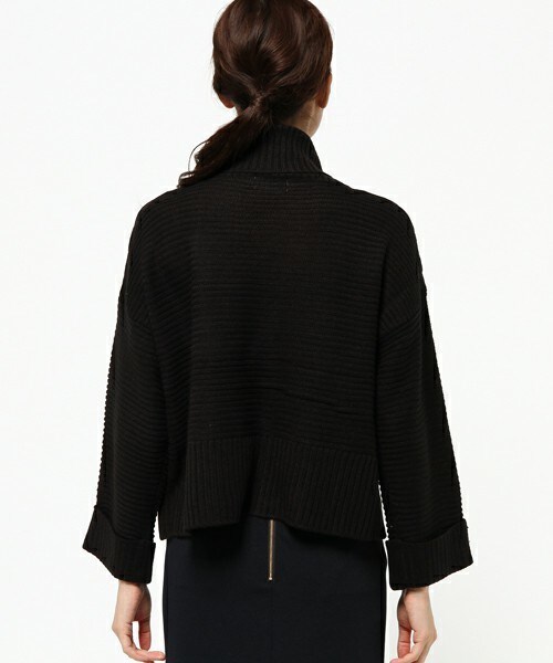 archives（アルシーヴ）の「度違いタートルプルオーバー（ニット/セーター・レディース・ブラック/ダークブラウン/ベージュ・MEDIUM）」の6枚目の写真