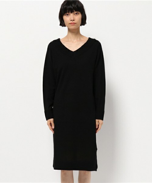 archives（アルシーヴ）の「Vネックワンピース（ワンピース・レディース・オフホワイト/ブラック/ブラウン/ピンク・MEDIUM）」の5枚目の写真