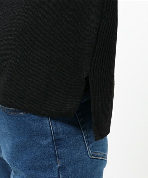 archives（アルシーヴ）の「編み地切替胸ポケット付プルオーバー（ニット/セーター・レディース・ブラック/ダークブラウン/ピンク・MEDIUM）」の10枚目の写真