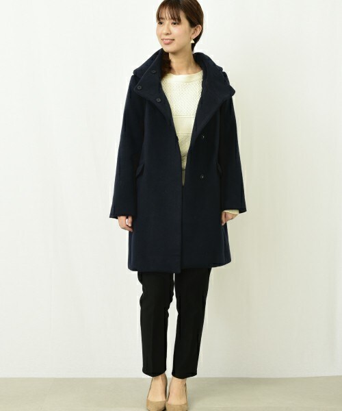 INTERPLANET(インタープラネット)の「TRダブルフェイスボリュームフードコート(その他アウター・レディース・ネイビー/キャメル/オレンジ・FREE)」の4枚目の写真