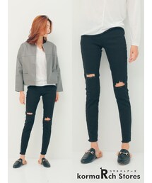KORMARCH | クラッシュクロップドデニムスキニー(その他パンツ)