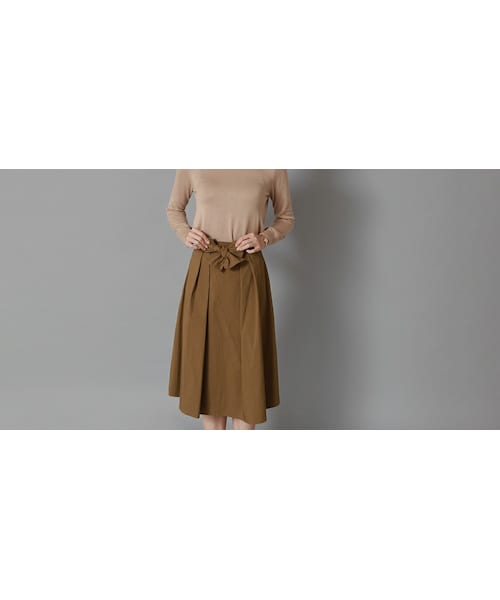SINOWS(シノウズ)の「ribon skirt(スカート・レディース・navy/khaki・one size (詳細サイズはサイトをご確認ください。))」の2枚目の写真