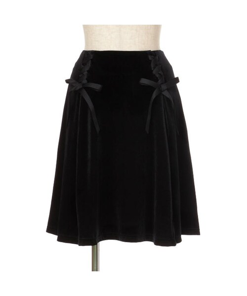 F i.n.t（フィント）の「ダブルレースアップベロアスカート/F i.n.t（スカート・レディース・その他）」の3枚目の写真