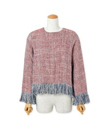 flower | tweed fringe top ～ツイードフリンジトップ(Tシャツ/カットソー)
