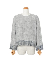 flower | tweed fringe top ～ツイードフリンジトップ(Tシャツ/カットソー)