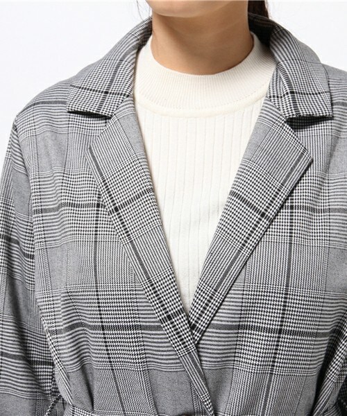 archives（アルシーヴ）の「千鳥格子コート（トレンチコート・レディース・グレー/ベージュ・MEDIUM）」の6枚目の写真