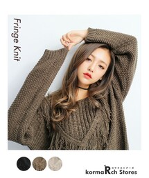 KORMARCH | フリンジニットプルオーバー(ニット/セーター)