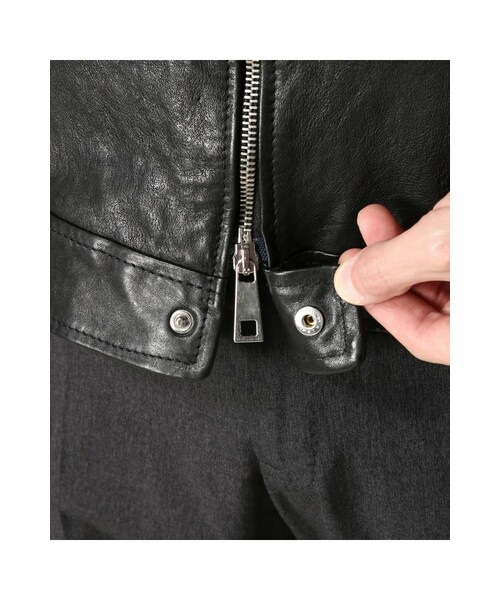 musher イタリア製　シングルレザージャケット　サイズL EDIFICE（エディフィス）の「MUSHER*EDIFICE ライトウォッシュレザー