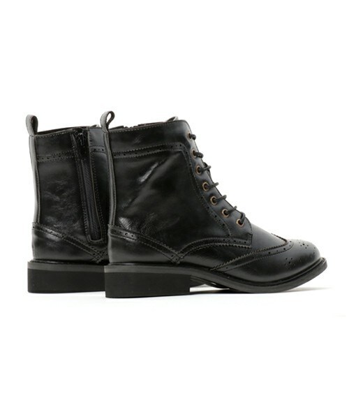 archives（アルシーヴ）の「ウィングチップショートブーツ（ブーツ・レディース・ブラック/ダークブラウン・MEDIUM/LARGE）」の5枚目の写真