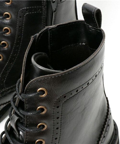 archives（アルシーヴ）の「ウィングチップショートブーツ（ブーツ・レディース・ブラック/ダークブラウン・MEDIUM/LARGE）」の8枚目の写真