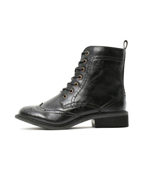 archives（アルシーヴ）の「ウィングチップショートブーツ（ブーツ・レディース・ブラック/ダークブラウン・MEDIUM/LARGE）」の3枚目の写真