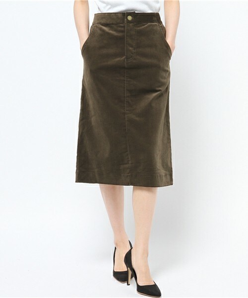 archives（アルシーヴ）の「コーデュロイタイトスカート（スカート・レディース・ブラウン/ベージュ/ネイビー・MEDIUM）」の2枚目の写真