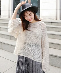 DHOLIC | ワイドスリーブローゲージニットプルオーバー(ニット/セーター)