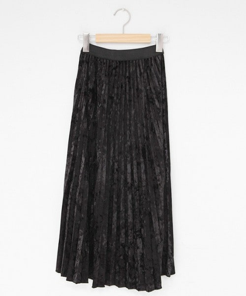 DHOLIC(ディーホリック)の「ベロアプリーツミディスカート(スカート・レディース・グレー/パープル/ブラック・FREE)」の2枚目の写真