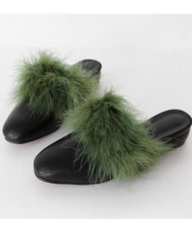 DHOLIC | フェイクファーミドルヒールミュール(その他シューズ)