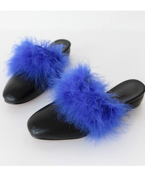 DHOLIC（ディーホリック）の「フェイクファーミドルヒールミュール（その他シューズ・レディース・ブラウン/グリーン/グレー/ブラック/ブルー・230/235/240/245/250）」の5枚目の写真