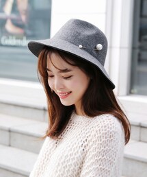 DHOLIC | パールブローチフェドラハット(ハット)