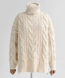 DHOLIC | ソフトカラーケーブルニットタートルネックプルオーバー(ニット/セーター)