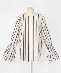 DHOLIC | フレアカフスストライプブラウス(シャツ/ブラウス)