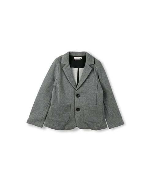 BRANSHES(ブランシェス)の「ジャカードジャケット(テーラードジャケット・キッズ・ネイビーブルー/チャコールグレー・90~130)」の2枚目の写真