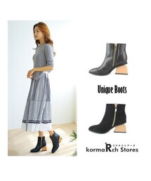 KORMARCH | ユニークヒールショートブーツ(ブーツ)