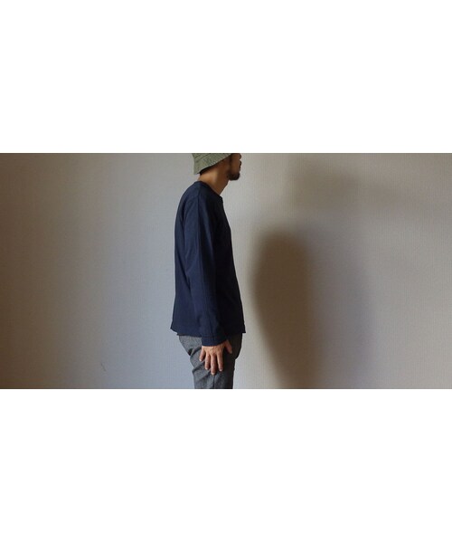 FOB FACTORY（エフオービーファクトリー）の「【2016新ブランド！】BETTER ベター MID WEIGHT CREW NECK L/S SHIRT ミッドウェイト クルーネック ロングスリーブ シャツ NVY ネイビー（その他パンツ・メンズ・その他）」の4枚目の写真