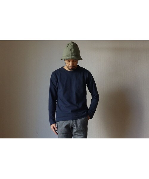 FOB FACTORY（エフオービーファクトリー）の「【2016新ブランド！】BETTER ベター MID WEIGHT CREW NECK L/S SHIRT ミッドウェイト クルーネック ロングスリーブ シャツ NVY ネイビー（その他パンツ・メンズ・その他）」の2枚目の写真