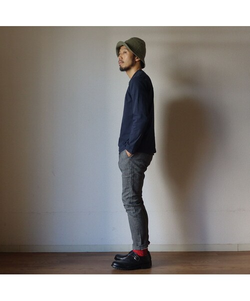 FOB FACTORY（エフオービーファクトリー）の「【2016新ブランド！】BETTER ベター MID WEIGHT CREW NECK L/S SHIRT ミッドウェイト クルーネック ロングスリーブ シャツ NVY ネイビー（その他パンツ・メンズ・その他）」の9枚目の写真