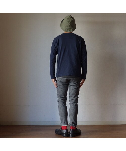 FOB FACTORY（エフオービーファクトリー）の「【2016新ブランド！】BETTER ベター MID WEIGHT CREW NECK L/S SHIRT ミッドウェイト クルーネック ロングスリーブ シャツ NVY ネイビー（その他パンツ・メンズ・その他）」の7枚目の写真
