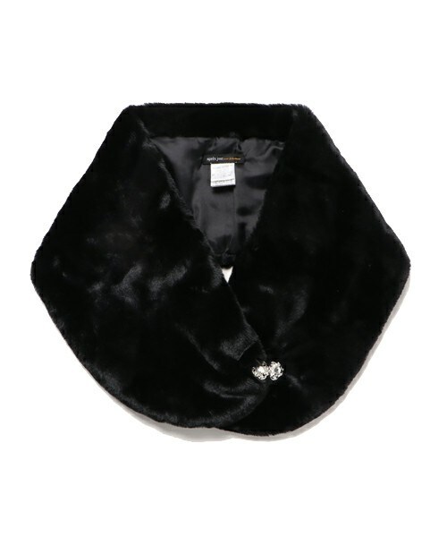 INTERPLANET WINGS（インタープラネットウィング）の「フェイクファービジュー留ショール（マフラー・レディース・ブラック/グレー/ベージュ・FREE）」の2枚目の写真