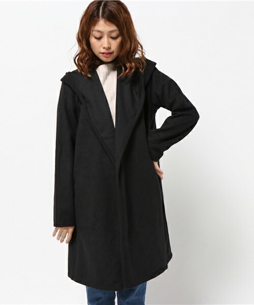 archives（アルシーヴ）の「フード付き起毛コーディガン（その他アウター・レディース・ブラック/グレー/ベージュ・MEDIUM）」の2枚目の写真