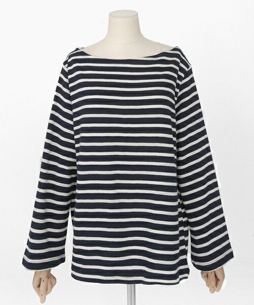 DHOLIC（ディーホリック）の「ボートネックボーダーコットンTシャツ（Tシャツ/カットソー・レディース・アイボリー/レッド/ネイビー・FREE）」の2枚目の写真