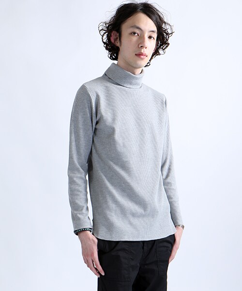 FREAK'S STORE(フリークスストア)の「SPワッフルオフタートルサーマル ロングスリーブ(トップス・メンズ・オフホワイト/グレー/ブラック/ネイビー・M/L)」の6枚目の写真