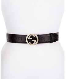 GUCCI | Gucci Logo-Embossed Leather Belt, Black(ベルト)