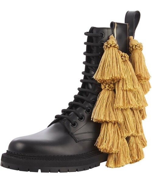 Burberry（バーバリー）の「Burberry Aster Tassel Lace-Up Bootie, Black（ブーツ）」 - WEAR